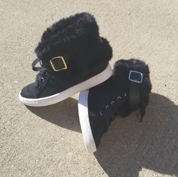 JLO Fur Hi-Top Sneakers - Picture 3 of 7